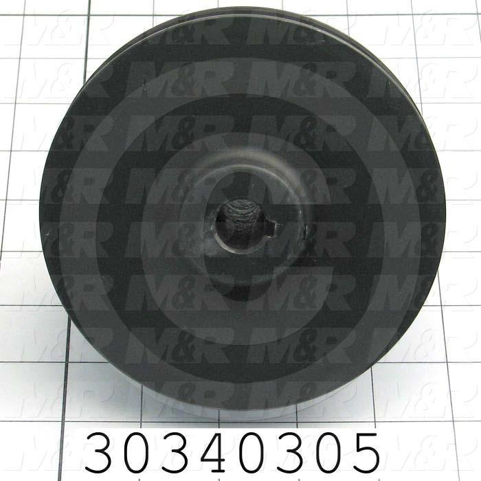 Sheaves, Single Groove, 5010 Sheave Type, Cylindrical with Keyset Bore Type, 0.63 in. Bore Size, 5.00" Outside Diameter, Steel Material