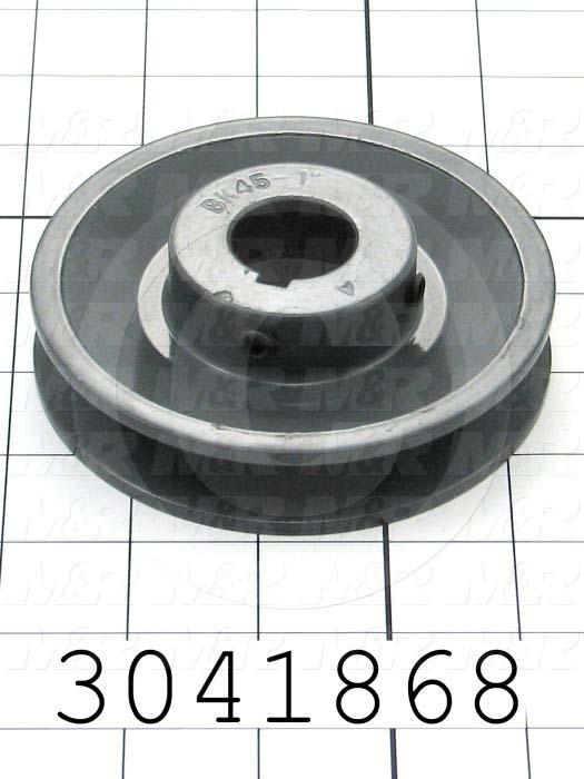 Sheaves, Single Groove, BK45 Sheave Type, 1.00" Bore Size, 4.250" Outside Diameter, Steel Material