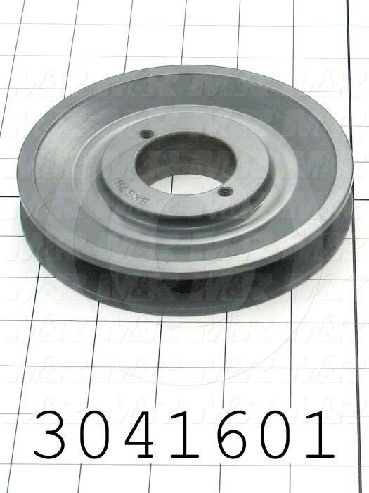 Sheaves, Single Groove, BK57H Sheave Type, Split Taper  H Bushing Bore Type, 5.45" Outside Diameter, Cast Iron Material