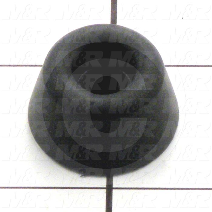 Shock Absorbers, Hard Rubber, Vibration-Damping Type, 1 in. Outside Diameter, 0.53 in. Length, Through Hole Note :, Black