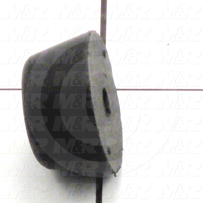 Shock Absorbers, Hard Rubber, Vibration-Damping Type, 1 in. Outside Diameter, 0.53 in. Length, Through Hole Note :, Black