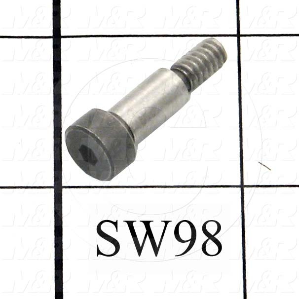 Shoulder Screws, Socket Head, Steel, Shoulder Dia. 1/4", Shoulder Length 1/2"