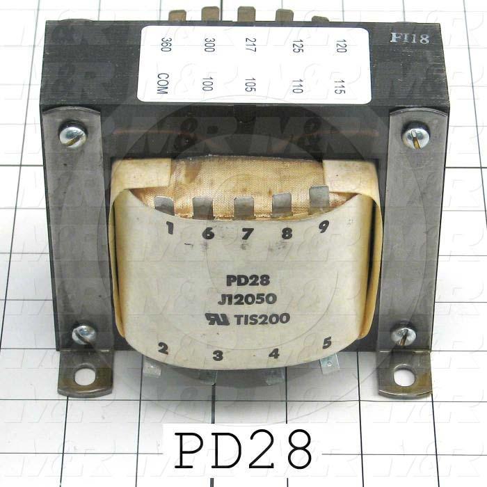 Single Phase Transformer, 1.2KVA, 110/200/220/240V Primary Voltage, 120VAC Secondary Voltage, 50/60Hz