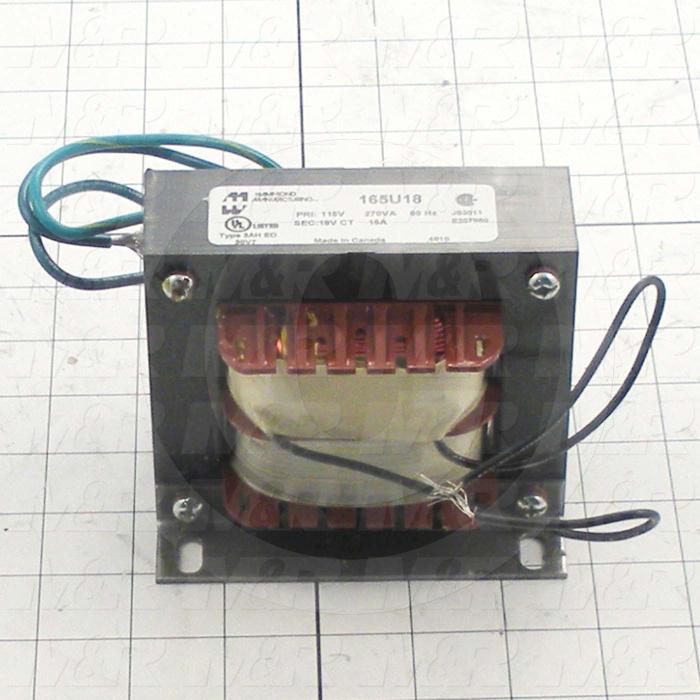 Single Phase Transformer, 270VA, 115V Primary Voltage, 18V Secondary Voltage