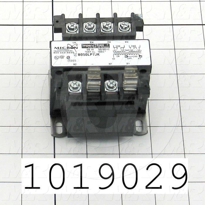 Single Phase Transformer, 50VA, 120/240V Primary Voltage, 24V Secondary Voltage, 50/60Hz