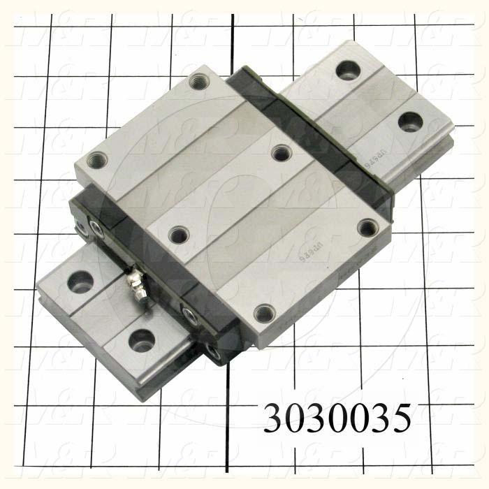 Slide (Rail) Guide, Slide Guide- Set, Steel, High Accuracy, 69 mm Width of Rail, 190 mm Length of Rail, 120 mm Width of Block, 107 mm Length of Block, 35 mm Height of the Set