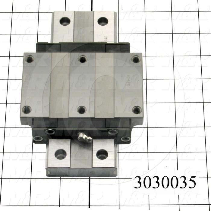 Slide (Rail) Guide, Slide Guide- Set, Steel, High Accuracy, 69 mm Width of Rail, 190 mm Length of Rail, 120 mm Width of Block, 107 mm Length of Block, 35 mm Height of the Set