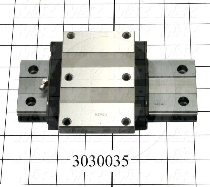 Slide (Rail) Guide, Slide Guide- Set, Steel, High Accuracy, 69 mm Width of Rail, 190 mm Length of Rail, 120 mm Width of Block, 107 mm Length of Block, 35 mm Height of the Set