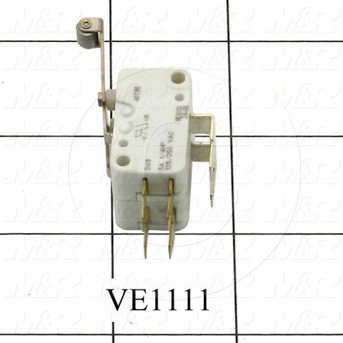 Snap Action Switch, 125V, Hinge Roller Lever