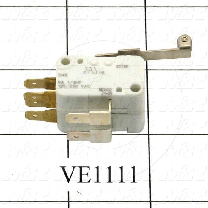 Snap Action Switch, 125V, Hinge Roller Lever