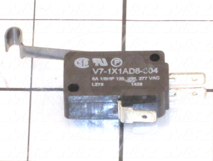 Snap Action Switch, Miniature, SPDT, 277V, 6A, Quick Connection Terminal, Roller Lever