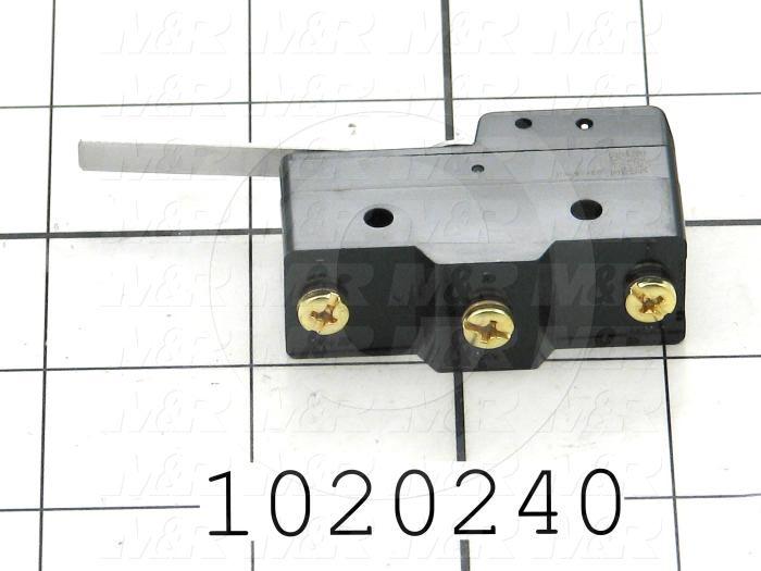 Snap Action Switch, SPDT, 125V, 15A, Screw Terminal, Hinge Lever