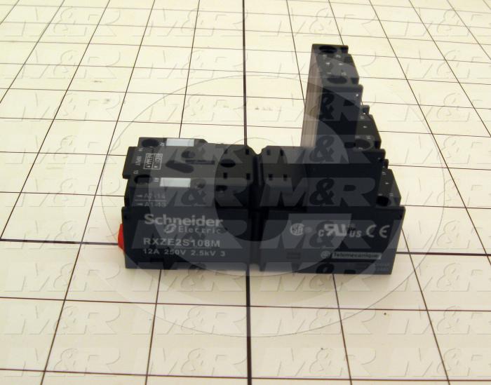 Socket for Relay, 8 Pins, DIN Rail/Panel, Isolated Coil, Use For RXM2 Relays