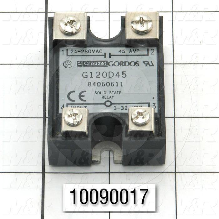 Solid State Relay, 1 Pole, 3-32VDC Input, 24-280VAC Output, 45A