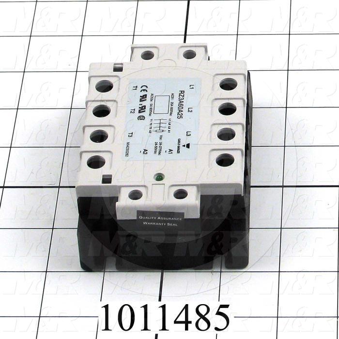 Solid State Relay, 3 Pole, 20-265VAC Input, 25A, 480VAC