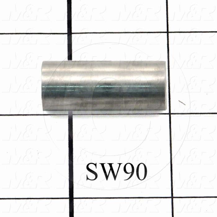 Spacers and Standoffs, Female Unthreaded Round Spacer Type, 0.50" Outside Diameter, 0.25 in. Inside Diameter, 1.25 in. Overall Length, Aluminum Material