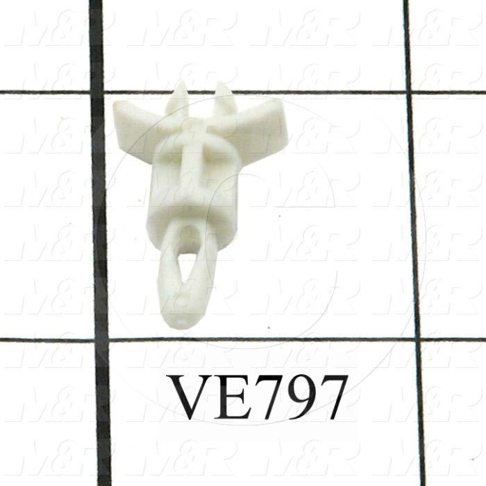 Spacers and Standoffs, Male Unthreaded Round Spacer Type, 0.276" Outside Diameter, 0.98" Overall Length, Plastic Material, Plain Finish