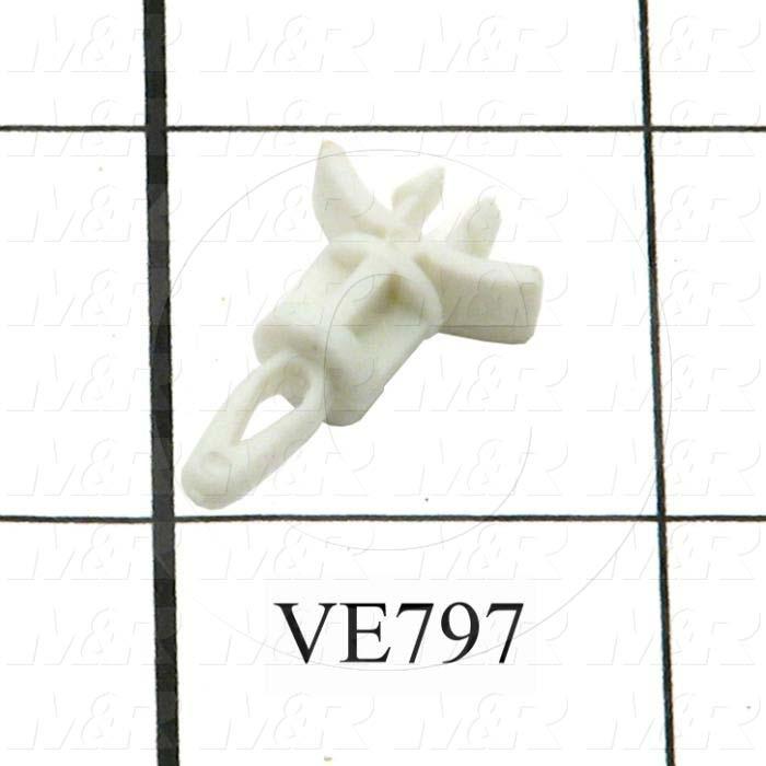 Spacers and Standoffs, Male Unthreaded Round Spacer Type, 0.276" Outside Diameter, 0.98" Overall Length, Plastic Material, Plain Finish