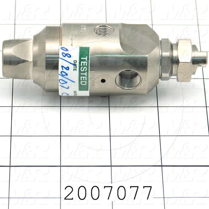 Spraying Systems, Air Atomizing Nozzle, Flat Pattern, Shut-Off Needle Type, 1/4 in. NPT Liquid Inlet, 1/4" NPT Air Inlet