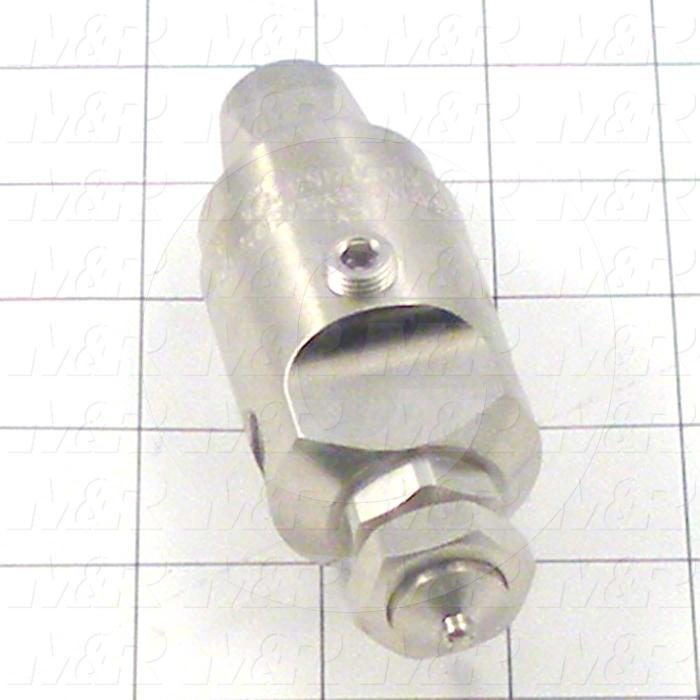 Spraying Systems, Air Atomizing Nozzle, Wide Angle Round, Shut-Off/ Cleanout Needle Type, Stainless Steel Material