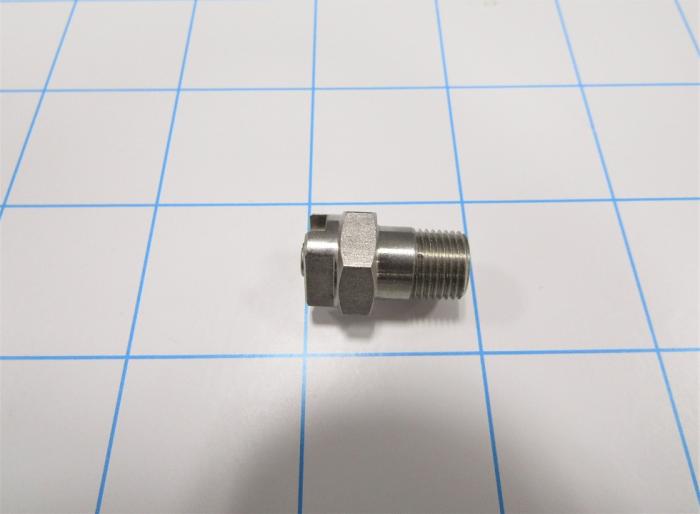 Spraying Systems, Spray Nozzle, Flat Pattern, Stainless Steel Material, 1/8 in. BSP Liquid Inlet, Male Thread Mounting, Spare Part For Eco-Tex Modular Chamber One