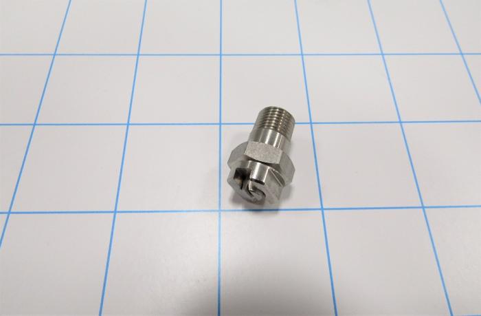 Spraying Systems, Spray Nozzle, Flat Pattern, Stainless Steel Material, 1/8 in. BSP Liquid Inlet, Male Thread Mounting, Spare Part For Eco-Tex Modular Chamber One