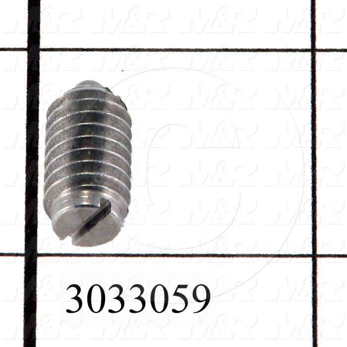 Spring Plungers, Ball Nose, 5/16-18 Thread Size, Stainless Steel Material, 0.562" Thread Length, 0.646" Overall Length