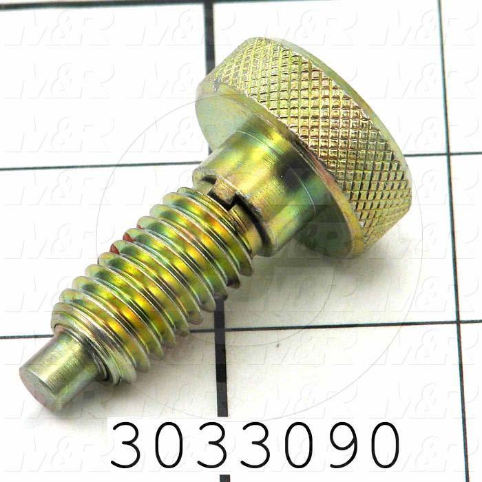 Spring Plungers, Hand Retractable, Steel Material, 1/2-13 Thread Size, 0.875" Thread Length