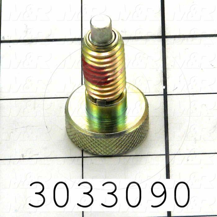 Spring Plungers, Hand Retractable, Steel Material, 1/2-13 Thread Size, 0.875" Thread Length