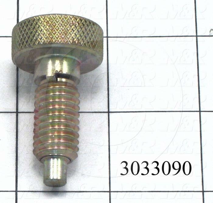 Spring Plungers, Hand Retractable, Steel Material, 1/2-13 Thread Size, 0.875" Thread Length