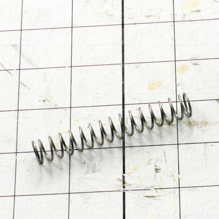 Springs, Compression Type, 0.045 in. Wire Diameter, 0.48 in. Outside Diameter, 3.00 in. Overall Length, 0.742" Solid Length, 16.8 Total Coils, Music Wire Material