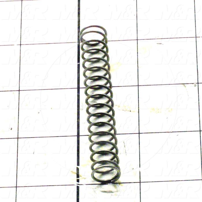 Springs, Compression Type, 0.045 in. Wire Diameter, 0.48 in. Outside Diameter, 3.00 in. Overall Length, 0.742" Solid Length, 16.8 Total Coils, Music Wire Material
