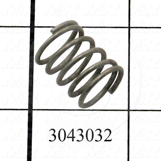 Springs, Compression Type, 0.055 in. Wire Diameter, 0.600" Outside Diameter, 0.750" Overall Length, Music Wire Material, Closed and Ground Spring Ends