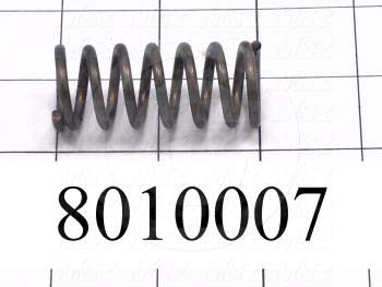 Springs, Compression Type, 0.105" Wire Diameter, 0.870" Outside Diameter, 2.00 in. Overall Length, 7 Total Coils, Spring Wire Material, Closed and Ground Spring Ends