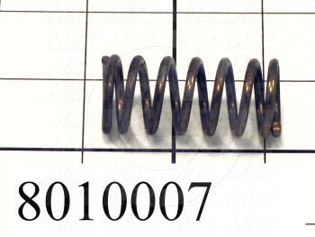 Springs, Compression Type, 0.105" Wire Diameter, 0.870" Outside Diameter, 2.00 in. Overall Length, 7 Total Coils, Spring Wire Material, Closed and Ground Spring Ends