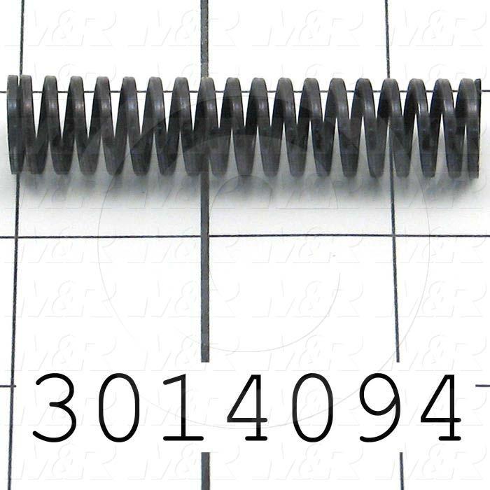 Springs, Die Spring Type, 0.063 Square Wire Wire Diameter, 0.529" Outside Diameter, 2.50 in. Overall Length, 19 Total Coils, Steel Material, Closed and Ground Spring Ends, 17.00 Lb/In Rate