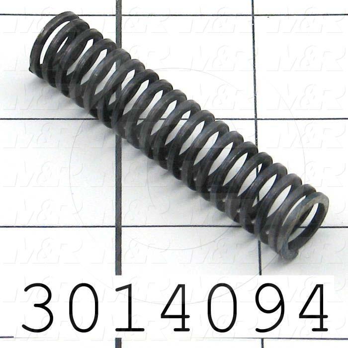 Springs, Die Spring Type, 0.063 Square Wire Wire Diameter, 0.529" Outside Diameter, 2.50 in. Overall Length, 19 Total Coils, Steel Material, Closed and Ground Spring Ends, 17.00 Lb/In Rate