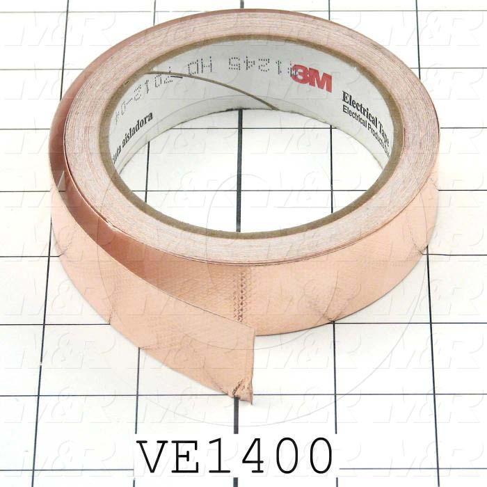 Tape, Type EMI/RFI Foil Shielding, Copper Foil Material, 1.00 in. Width, Embossed Finish Notes