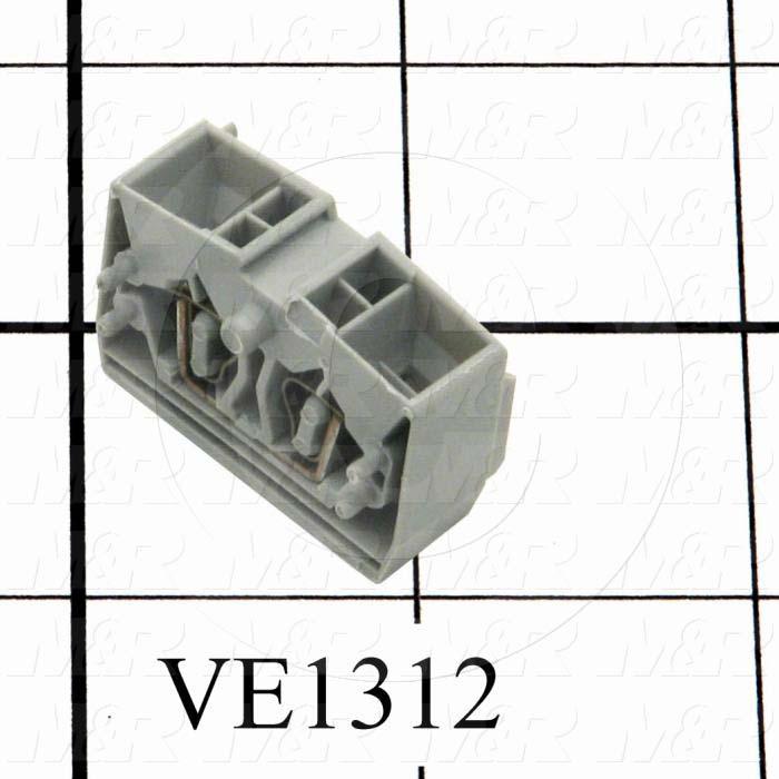 Terminal Block, 4 COND Center, Gray