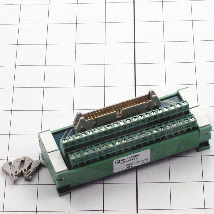 Terminal Block, 40 Pins, With Ribbon Cable Connector