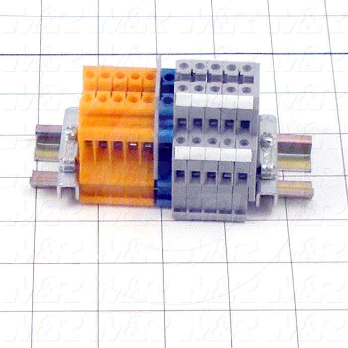 Terminal Block, 5 Orange / 5 Gray