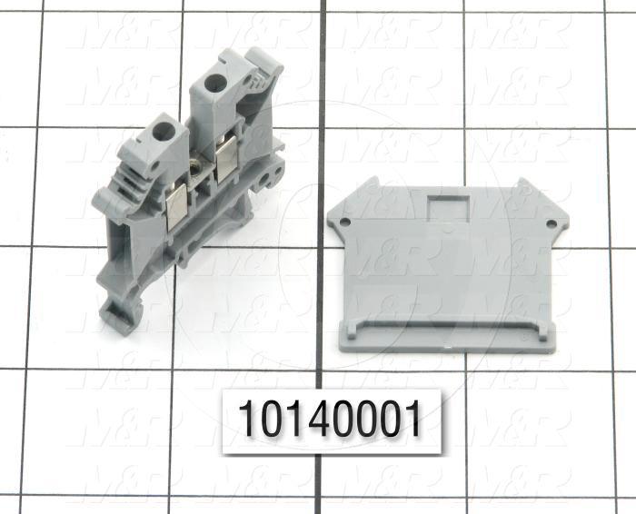 Terminal Block, Screw Clamp, 2 Poles, 24-10AWG, 40A, 600V
