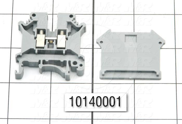 Terminal Block, Screw Clamp, 2 Poles, 24-10AWG, 40A, 600V