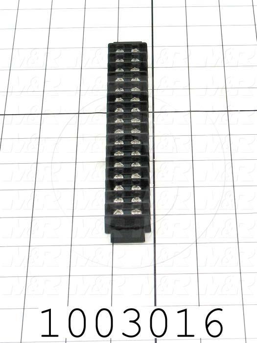 Terminal Block, Strip, 16 Poles, 14AWG