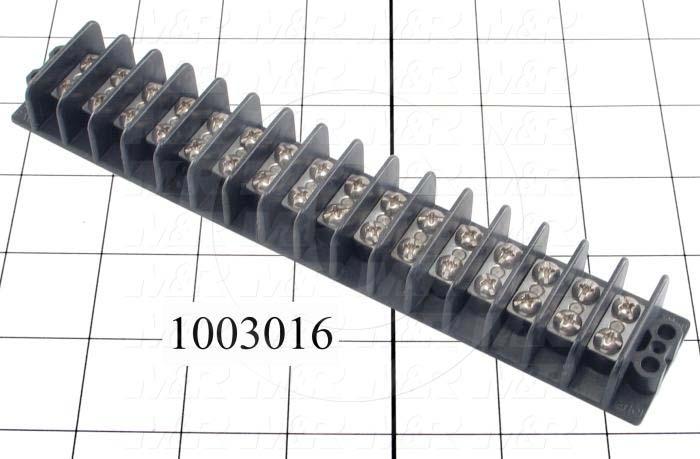 Terminal Block, Strip, 16 Poles, 14AWG