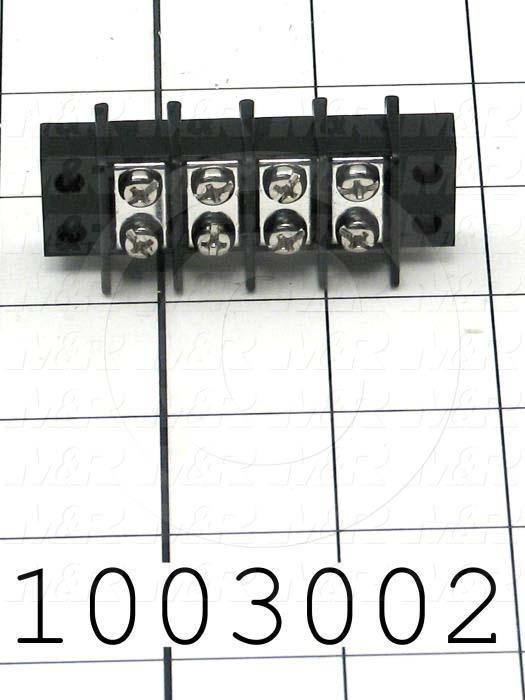 Terminal Block, Strip, 4 Poles, 14AWG