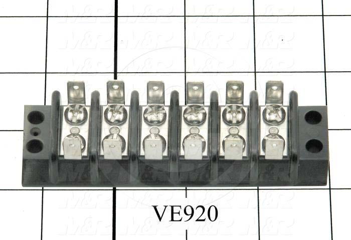Terminal Block, Strip, 6 Poles