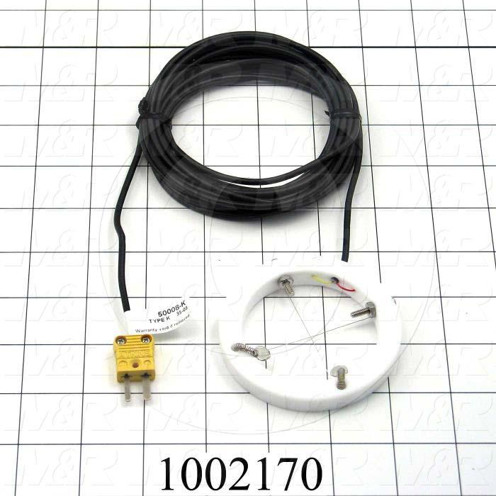 Thermocouple, Donut Probe Type K, 15' Cable