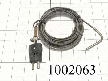 Thermocouple, Right Angle Type J, 144", VAT Style