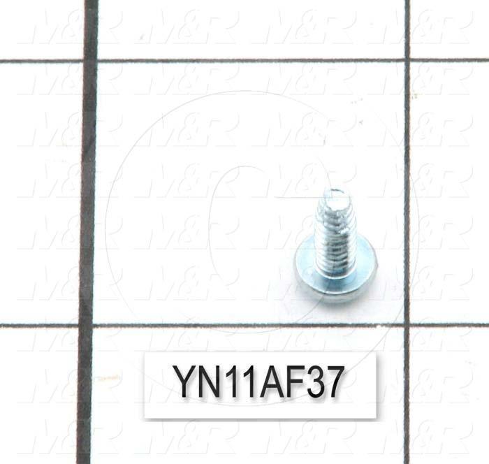 Thread-Forming, Head Pan Phillips, Thread Size 6-32, Screw Length 3/8", Material 1 Steel, Finish Nickel Plated